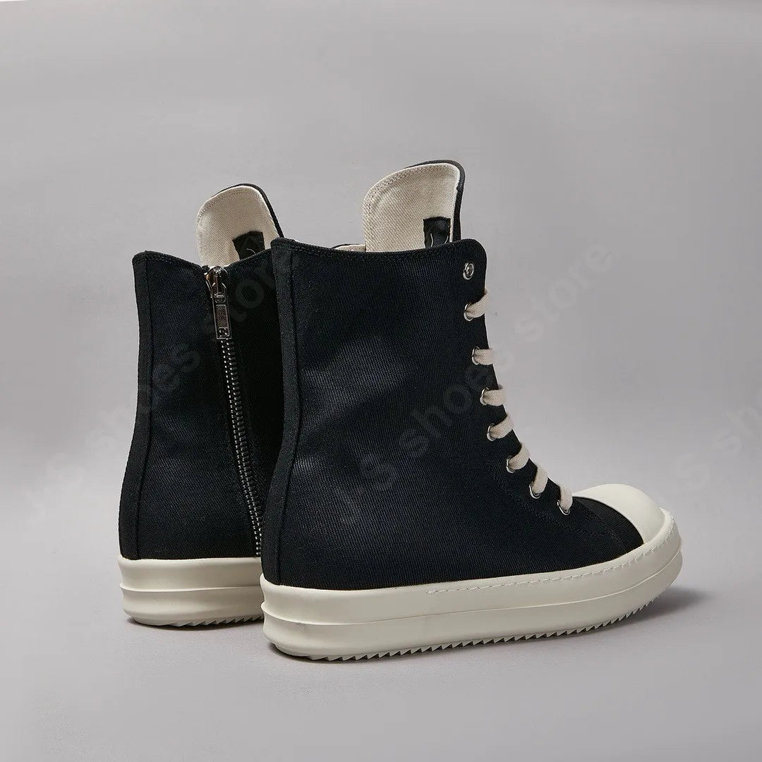 R-O But But Men High Top But Black Canvas Women Sneaker Buty swobodne buty woskowane tenisówki