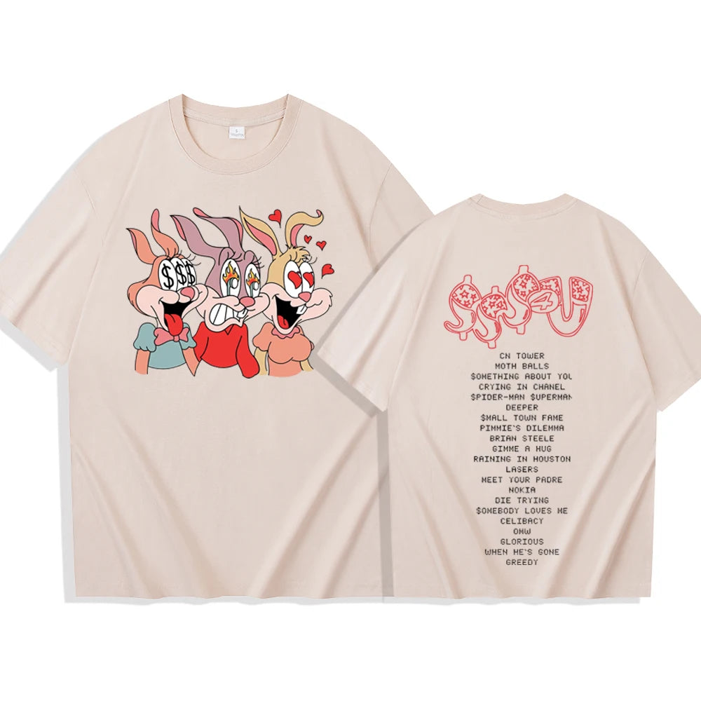 Drake und PartyNextdoor ein Sexlied 4 u 2025 T-Shirt Männer Frauen Harajuku O-Neck Sommer Freizeit-T-Shirt-Baumwolltops Kleidung Tee