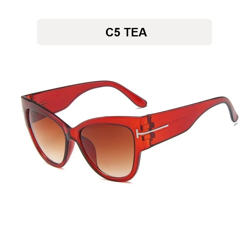Women Sunglasses  New Fashion Brand Designer Cat Eye Female Gradient Points Sun Glasses Big Oculos Feminino De Sol UV400