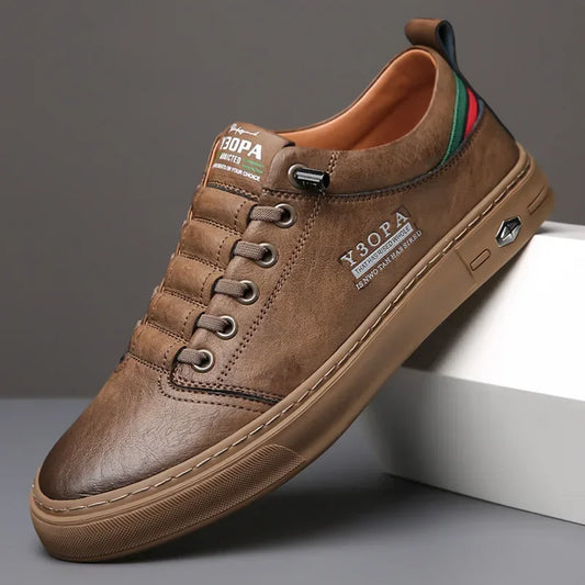 Men Leather Shoes Comfort Men's Casual Shoes Breathable All-match Sport Trendy Male Shoes Hard-Wearing Outdoor Walking Flats