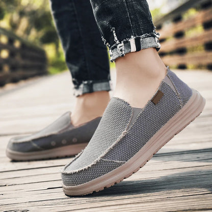 Summer Denim Canvas Uomini Scarpe casual traspiranti Sneaker non slittanti per estesi comodi scarpe da guida comodi mocassini da uomo di grandi dimensioni 39-47