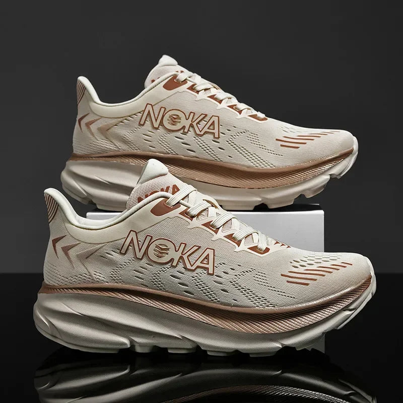 Men's Running Shoes Jogging Breathable Mesh Cushioning Non-Slip Outdoor Luxury shoes Couple Trainer Race Sneakers Off-road Shoes