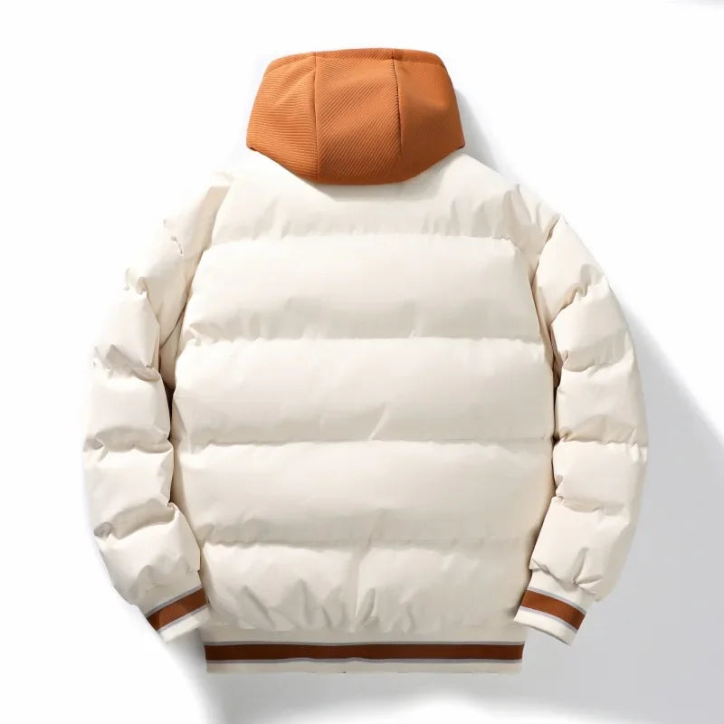 Winter Thickened Men Women Casual Style Windproof Warm Cotton down Jacket Hooded Two-Piece Look Fashionable Brand Outerwear