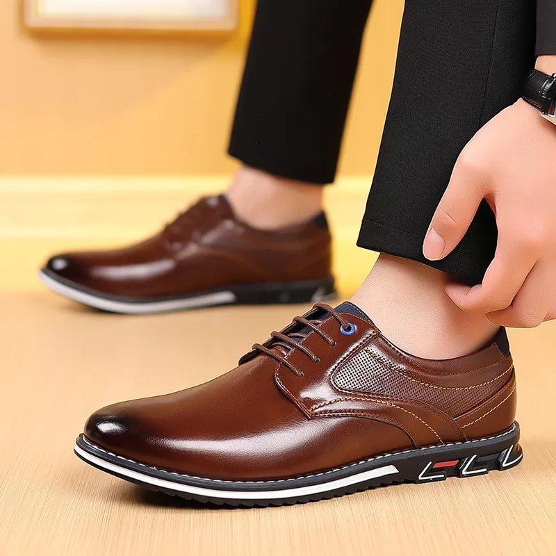 Scarpe a banda elastica per uomini Brand Scarpe casual Scarpe in pelle Morbida Business Fare Business Calza