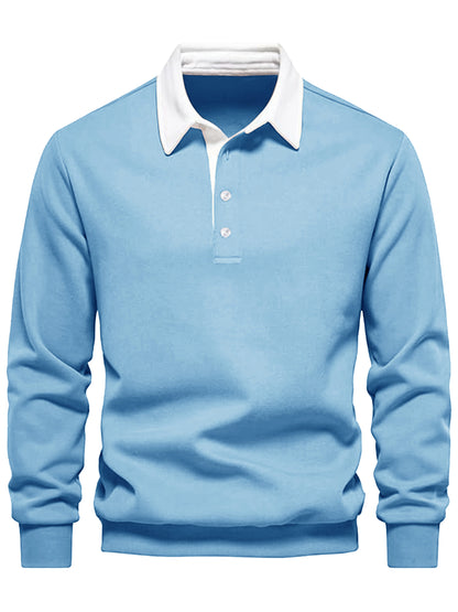 Vor- og haust tískuflapp karla, pullover, solid litur hnappur karla fatnaður, úti sweatshirt karla