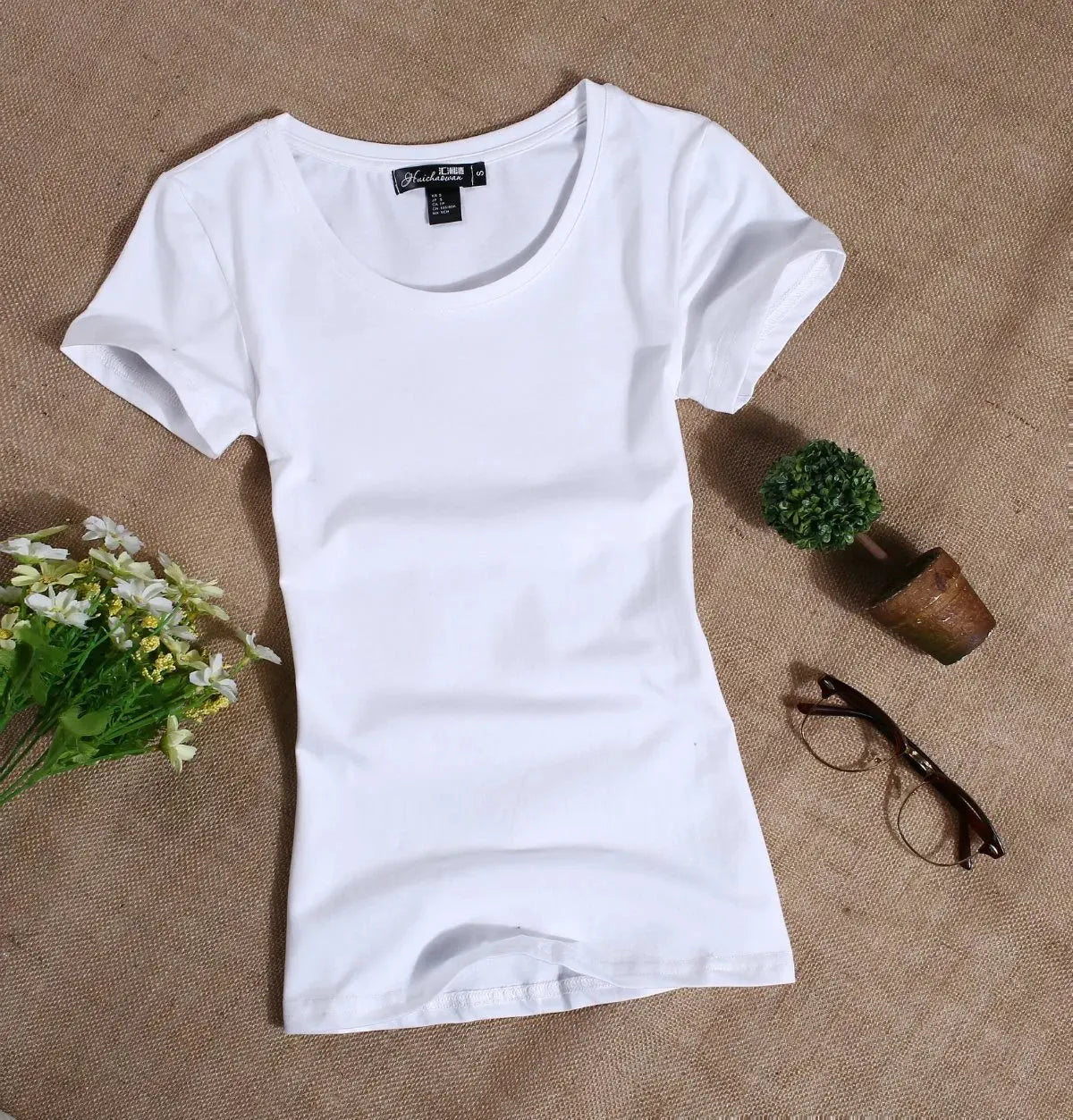 MRMT 2025 Frauen T-Shirt lässige Frauen Kurzärmel schlanker Farbfarb einfache reine Tees Damen T-Shirt für weibliche Frauen T-Shirts