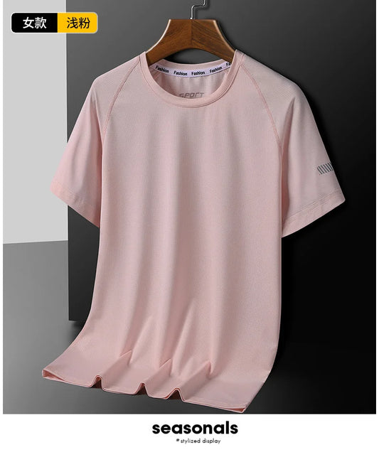 Tricou cu gât rotund cu mâneci scurte cu mâneci scurte, tricouri de top ușor și confortabil Tricouri lărgite Tricou feminin Fit M-5XL