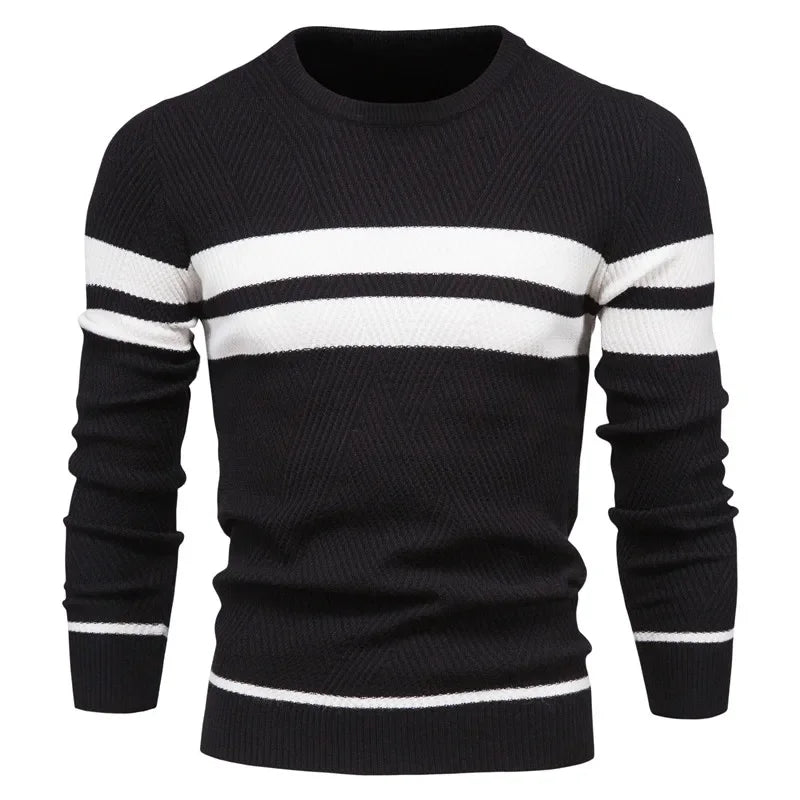 Camisola de manga longa de gola alta masculina, blusas finas, moda casual, roupas de outono, novo