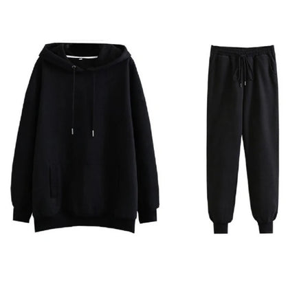 Žene tracksuit casual kapuljače dukserice hlače set salon nošenje sportskog odijela 2pcs jesenska zimska odjeća s kapuljačom zgužvane setove