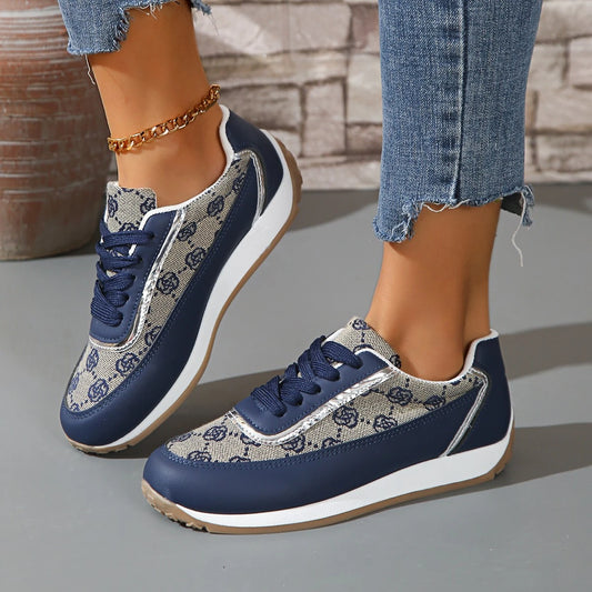 Moda de primavera y otoñal Mujeres zapatos casuales 2024 Nuevo encaje de la cabeza redonda de encaje delantero Diseño Femenino zapatos Tamaño 36-41