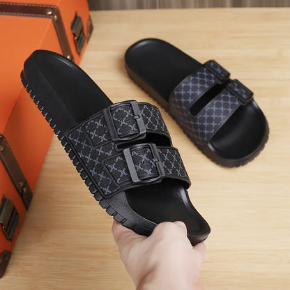 Moški pristni usnjeni sandali udobni moški sandal hišni copatci moški poletni čevlji prodajajo pristne moške spodrsljaje flip flop diapozitive