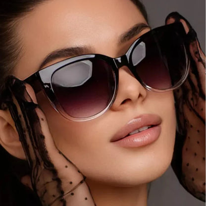Retro Fashion Cat Cat Ochelari de soare pentru femei Brand Ochelarii de soare Gradient Lens Simple Simple pentru picioare largi Design unisex Cateye nuanțe feminine UV400
