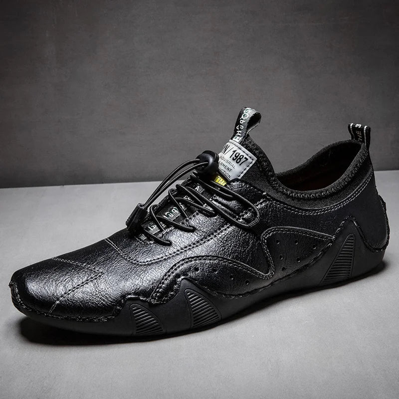 Läder casual sneakers för män som kör skor 2024 Nytt mode i vattentäta män Doug lyxklänning loafers skor skor skor