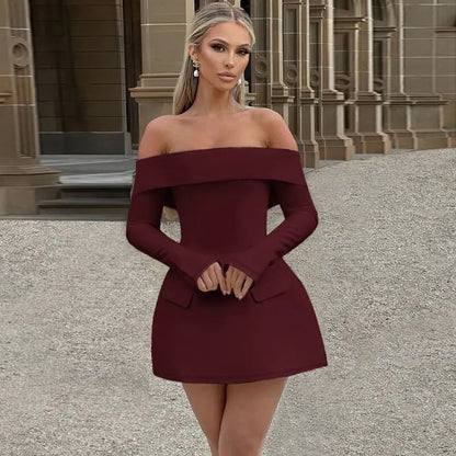 Avrilyaan Button Backless Bodycon Short Sexy A-line Dress Women Nightclub Party Dress Long Sleeve Mini Autumn Dress Vestidos