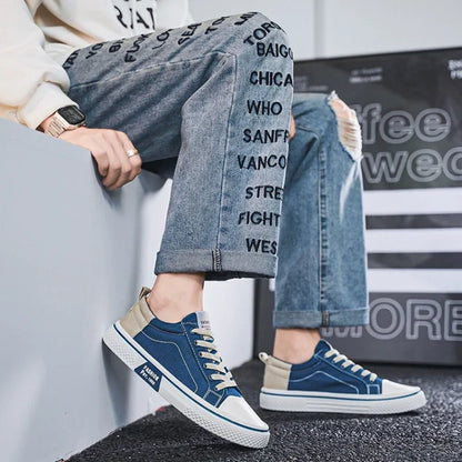 Mens Shoes 2025 New Mens Canvas Shoes Comfortable Plus Size 37-48 Skateboarding Shoes Wear Resistant Fashion Men Casual Sneakers