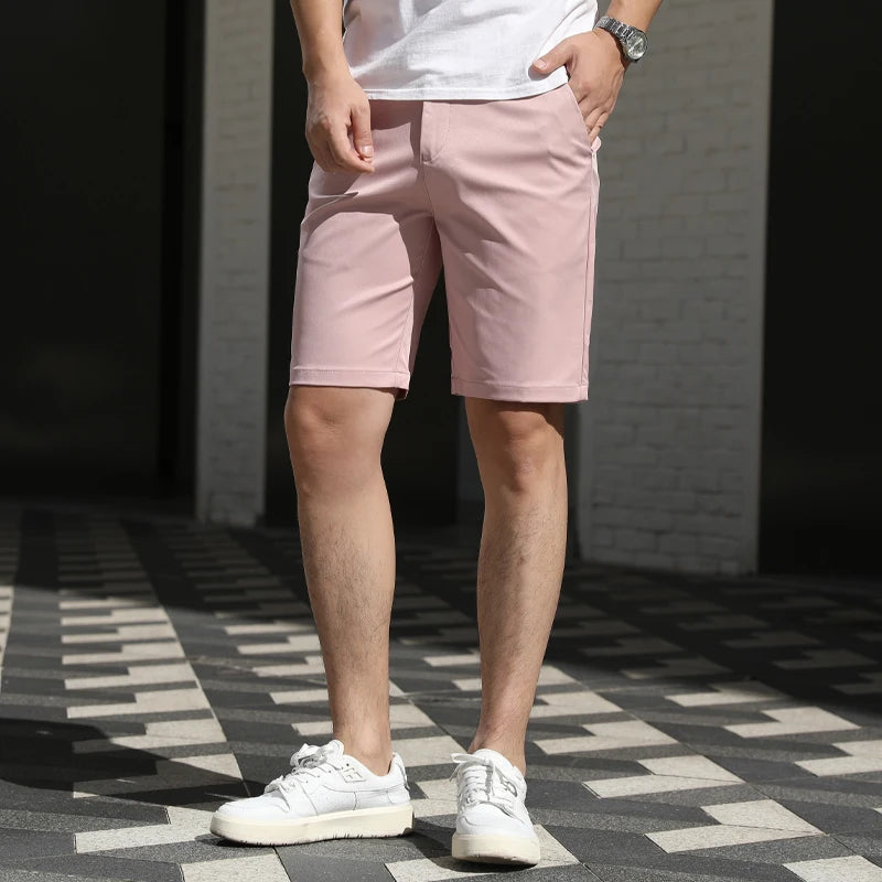 10 Models Men's Summer Thin Fashion Business Casual Suit Pants shorts Men's High Elastic Sexy Skinny Shorts Plus Size 30-40