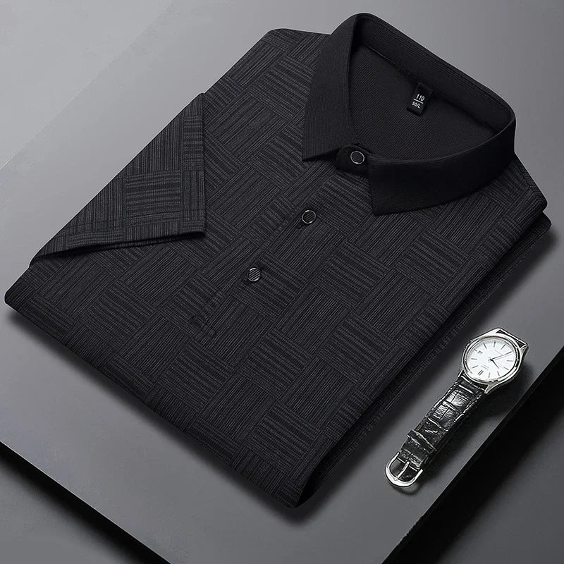 2024 Camiseta de manga corta de manga corta de manga corta de nuevo negocio impreso para hombres Moda de manga corta cómoda y transpirable Top