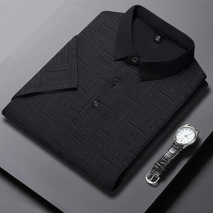 2024 Camiseta de manga corta de manga corta de manga corta de nuevo negocio impreso para hombres Moda de manga corta cómoda y transpirable Top