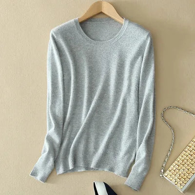 2025 Autumn Winter Sweater Women Long Sleeve O-neck Knit Tops Solid Slim Fit Bottoming Shirt Korean Fashion Pullovers Knitwears