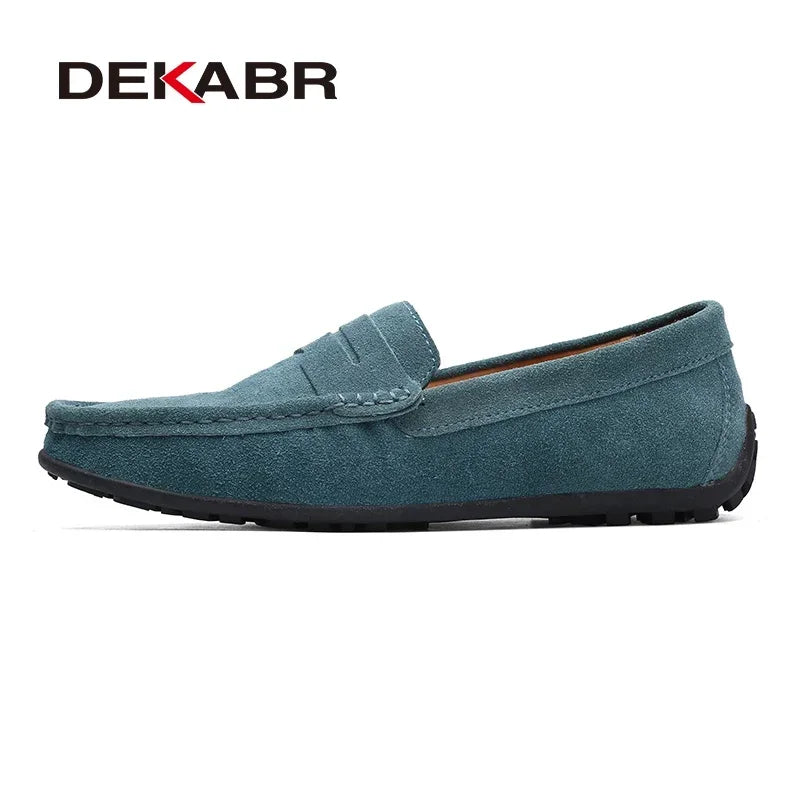 Dekabr Brand Fashion Summer Style Soft Loafers ægte læder høj kvalitet fladt afslappet sko åndbare mænd lejligheder køresko