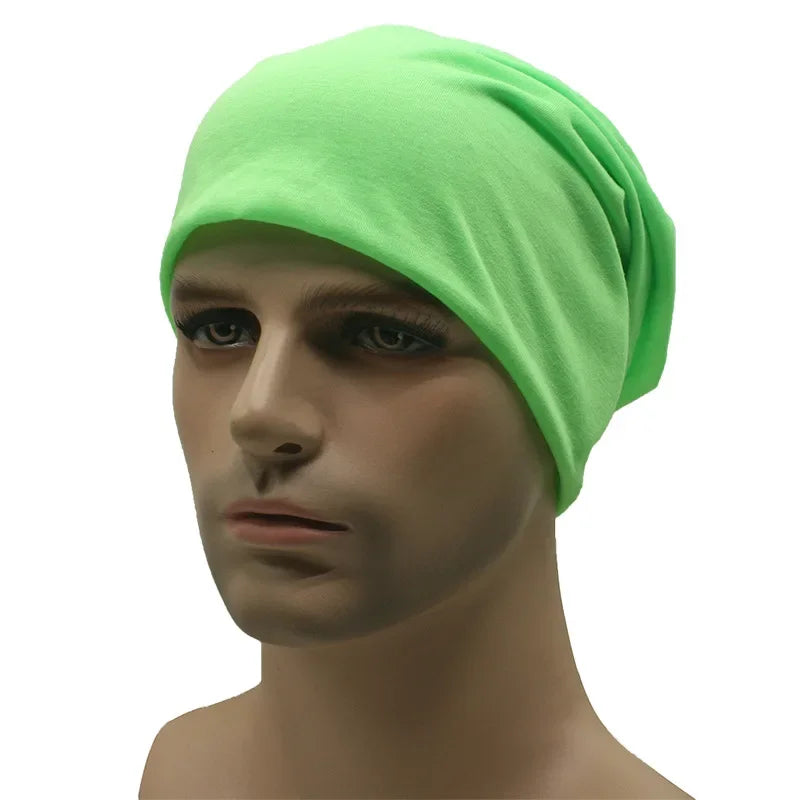 Sombreros de primavera para mujeres Gorro delgado Capa tejida Girl Autumn Cool Candy Color Geanie Hombres Pila de algodón Capa de pila Capa informal