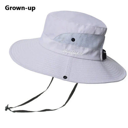 Xinbaoguan 100% polyester 9002 Sommar utomhus solhatt, andningsbar solhatt, fällbar solhatt, kvinnlig hästsvans hål fiskare hatt