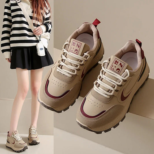 Nuevos zapatos vulcanizados para mujeres con zapatillas deportivas casuales de ropa resistente al desgaste