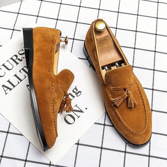 Mali di alta qualità di alta qualità da uomo in pelle vera slip on calzature maschio comodo scarpa da guida con palette antriskid per tutto il gioco