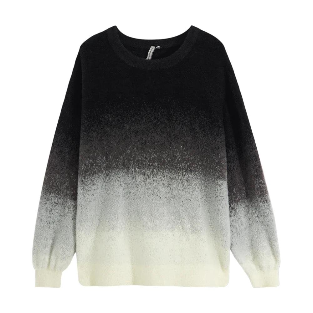 Metersbonwe Women's Long Swater Jumper Gradient Color Collar Round Collar Regular Pullover morbido per pendolare Sweet Girl Winter Inverno