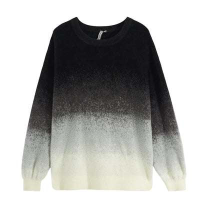 Metersbonwe Women's Long Swater Jumper Gradient Color Collar Round Collar Regular Pullover morbido per pendolare Sweet Girl Winter Inverno