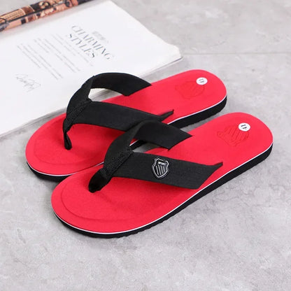 Casual Slippers For Men Flip Flops Beach Sandals Summer Non-Slip Fashion Flat Slides Outdoor Slippers Indoor House Shoes Male
