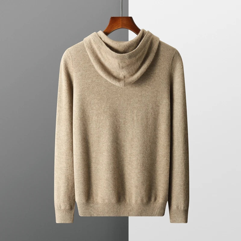 Cashmere femenino de hombres con capucha de una pieza lista para usar 100% Merino Wool Knited Swein Winter Winter informal Top Long Long