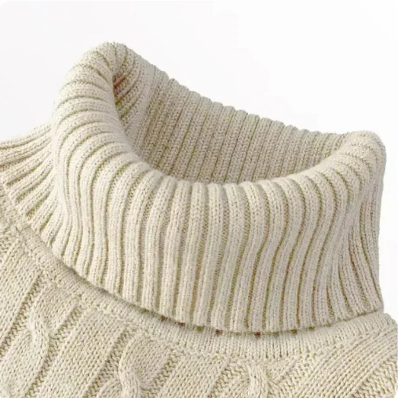 Suéter de cuello alto para hombres sólidos de color sólido