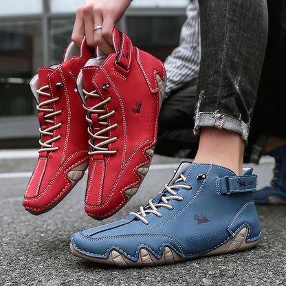 Chaussures décontractées en cuir baskets pour hommes Fashion Outdoor Logles de marche chaussures confortables chaussures de luxe Boots 2024 Nouveau