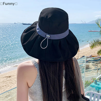 Women's Velvet Wide-Brim Bucket Hat - Casual Outdoor Sun Hat With UV Protection