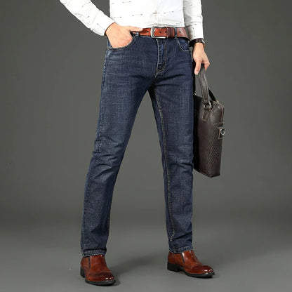 2-delt sæt Whinlee Black and Blue Business Elite Jeans, Summer Micro Elastic Sightleg Multicraft Højkvalitets denimbukser