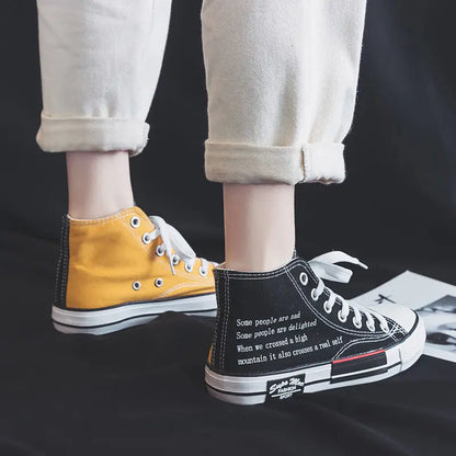 High Top Men's Sport Shoes Summer striga strigaskór hönnuður Tvíhliða espadrilles Vulcan Shoes Lúxus strigaskór