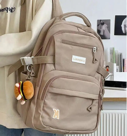 Large Capacity Backpack, Women's Korean Version, Versatile, High School Student, College Student Backpack Trend