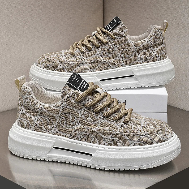 Lenkkarit miehet Uudet muotijäljet Miesten foorum Canvas Shoes Low Top Design Rale Leafers litteä vulkanoidut kengät miehet jalkineet