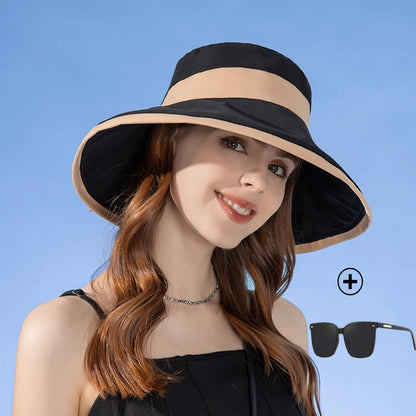 Panama Women's Fisherman Sun Pot Hat Sunscreen Beach Summer Hat Big Brim Fashion Bow Outdoor Cap H41