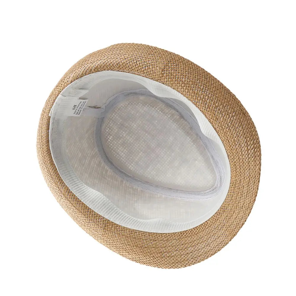 Fashion Straw Panama Cap Summer Beach Wide Brim Sun Hat Gangster Cap Unisex Jazz Dress Hat Cowboy Fedora Hat