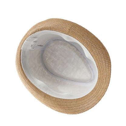 Fashion Straw Panama Cap Summer Beach Wide Brim Sun Hat Gangster Cap Unisex Jazz Dress Hat Cowboy Fedora Hat