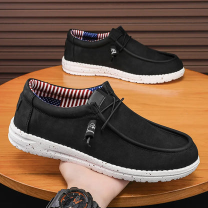Mænds slip-on afslappet loafers lette komfortable lærredsko stræk loafer non slip åndbare bådsko til mænd