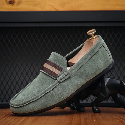 Forår mænds afslappede sko ruskind loafers til mænd moccasins af høj kvalitet fladder mandlige vandresko komfortable mænds køresko