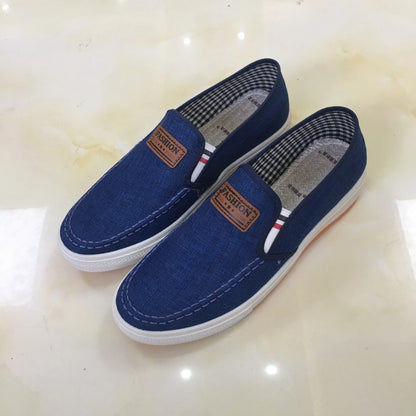 Mænd afslappede sko glider på lærred loafers behagelige at gå lejligheder til mand fyr non slip blød mokkasiner sneakers sommer sommer