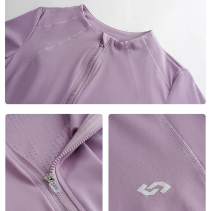 Drur Gym T Shirt sportkläder Kvinnor Kort ärm Snabbt torrt andningsbara dragkedja Sports Top Fitness Shirts Jogger Tops för Activewear