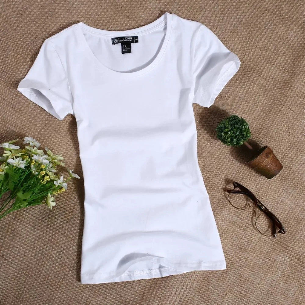 MRMT 2025 Frauen T-Shirt lässige Frauen Kurzärmel schlanker Farbfarb einfache reine Tees Damen T-Shirt für weibliche Frauen T-Shirts