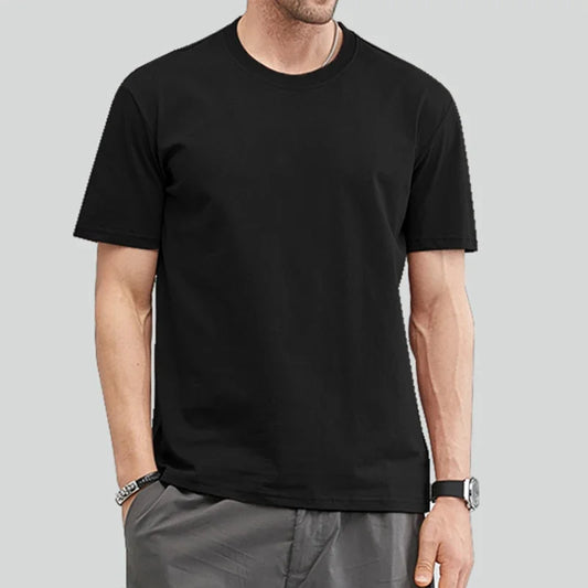 2025 Summer Cotton T-Shirt High Quality Casual Oversize Tee Men Women Short Sleeves Tee Shirt Boys Basic Solid color Sports Tops