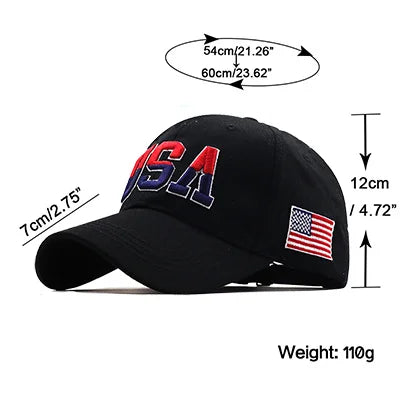 NUEVA marca de la bandera de EE. UU. Capilla de béisbol para hombres Mujeres algodón Snapback Hat unisex América Bordado Hip Hop Caps Gorras Pet