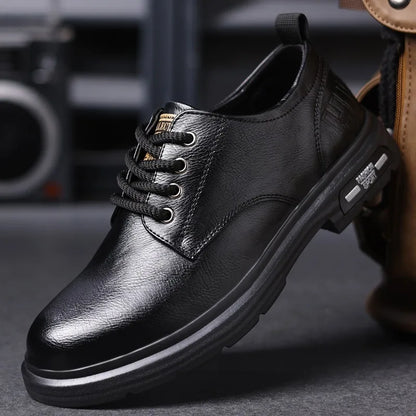 British Platform Leather Derby Shoes for Men Designer Soft-Soled Business Men's Dress Shoes Fashion Light Male Wedding Shoes